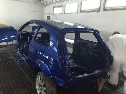 Rally Car Having Been Re-Sprayed