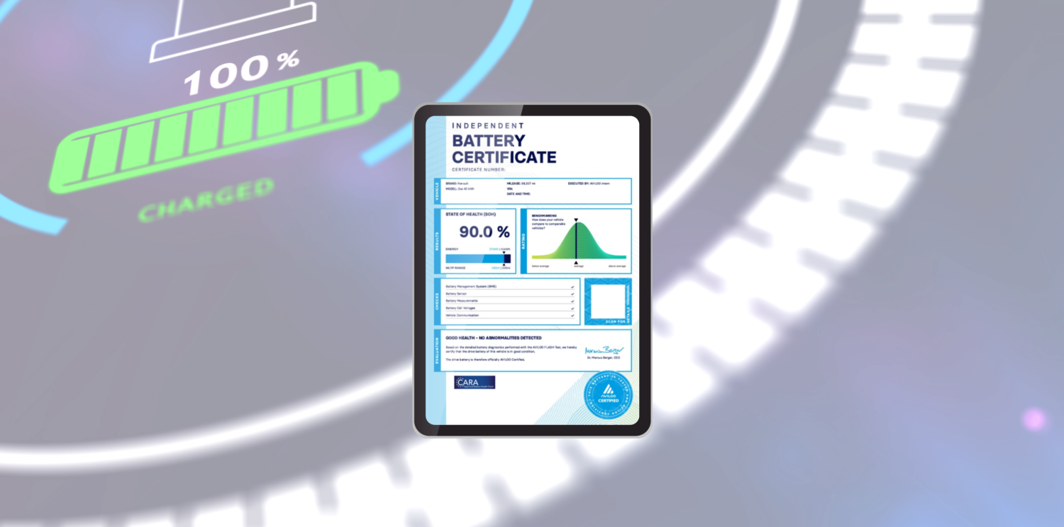 Example independent EV Battery Health Certificate
