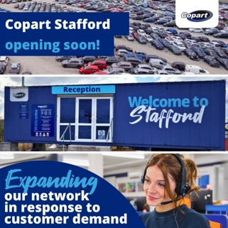 Copart Stafford is opening soon
