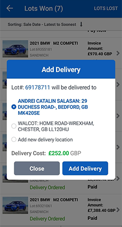 Add Delivery Address