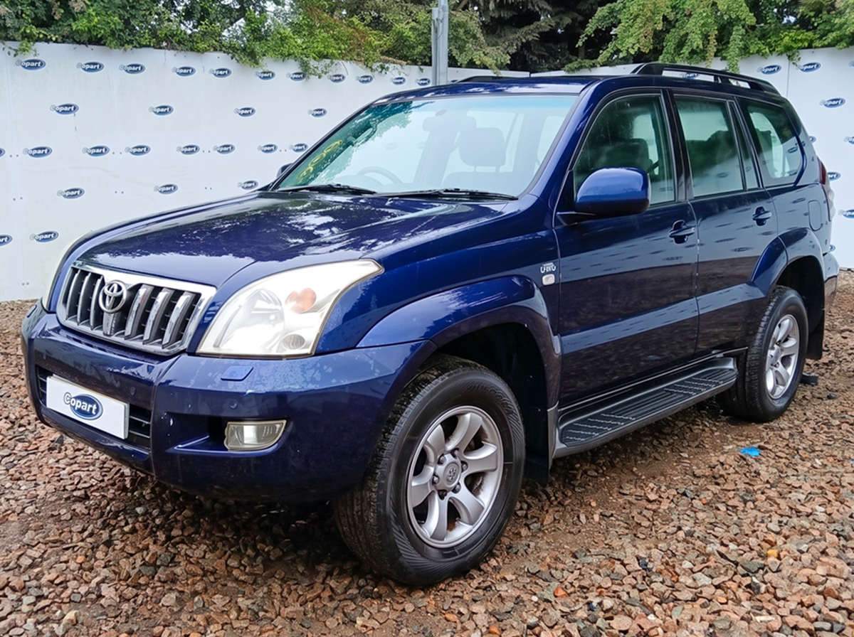 a blue Toyota Land Cruiser
