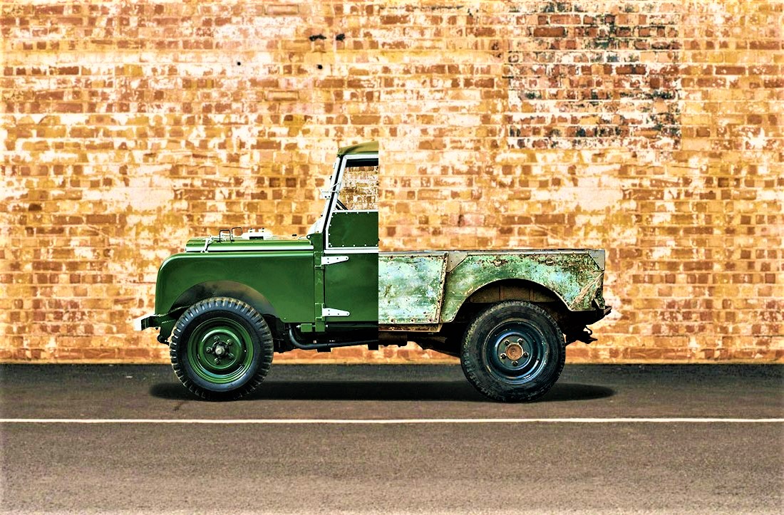 The classic land rover series 1 vehicle