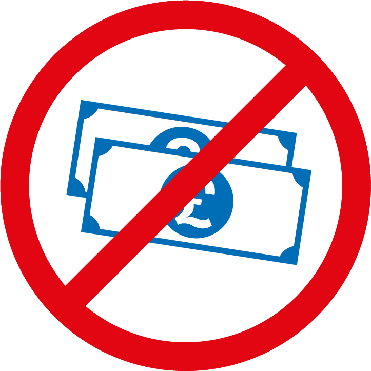 No Cash Payments